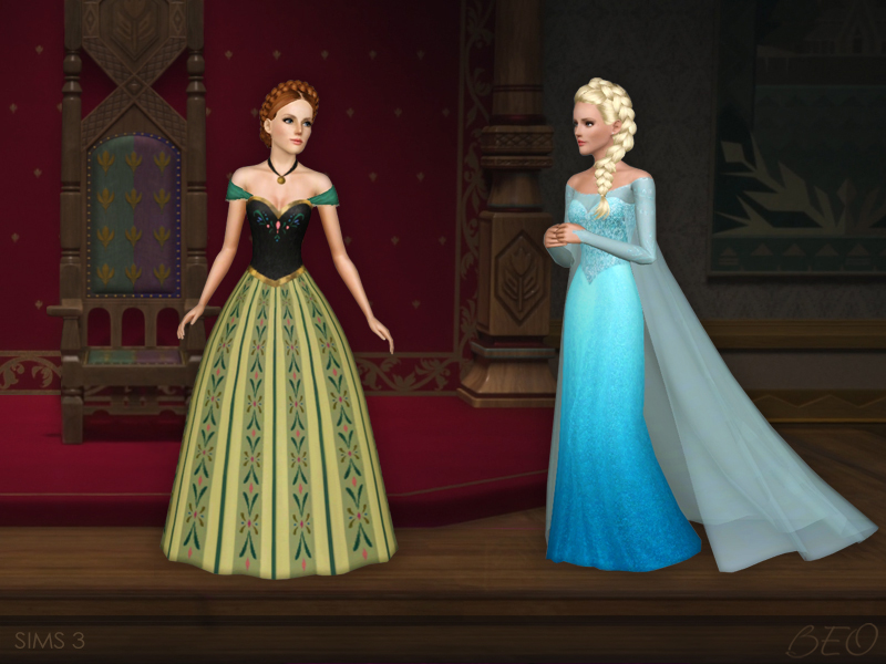 Frozen - Anna's coronation dress for Sims 3 by BEO (2)